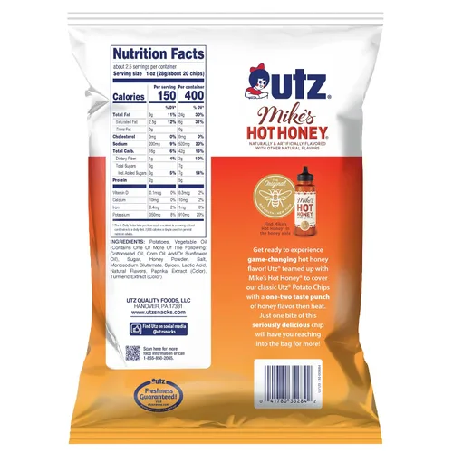 Miniatura 2 de Utz® Mike's Hot Honey - Papas fritas con sabor a miel; 2.625 onzas, 14
