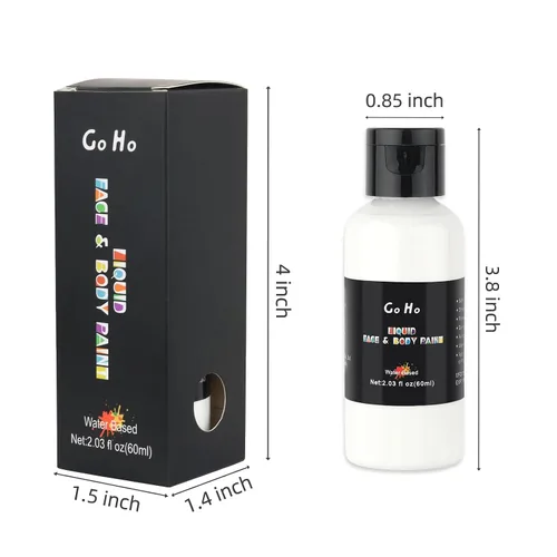 Miniatura 7 de Go Ho Pintura líquida blanca para rostro y cuerpo, a base de agua, especial FX y maquillaje de Halloween Blanco