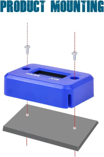 Miniatura 6 de Runleader Medidor de horas digital LCD impermeable para motor pequeño, seguimiento de intervalos de cambio de aceite, generador, cortacésped, fuera