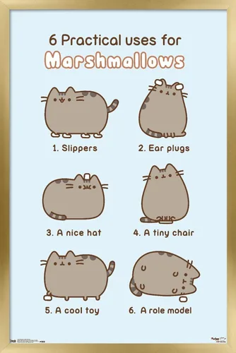 Miniatura 18 de Trends International Pusheen - Póster de pared de malvavisco, 14.725 x 22.375 pulgadas, versión enmarcada de madera de granero
