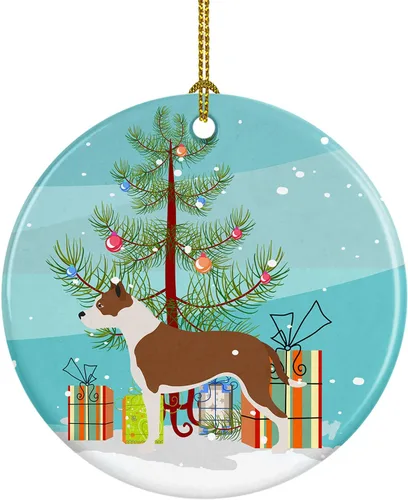 Miniatura 21 de Caroline's Treasures American Toy Fox Terrier - Adorno de cerámica de Navidad para colgar en el árbol de Navidad, decoración para el hogar, Navidad