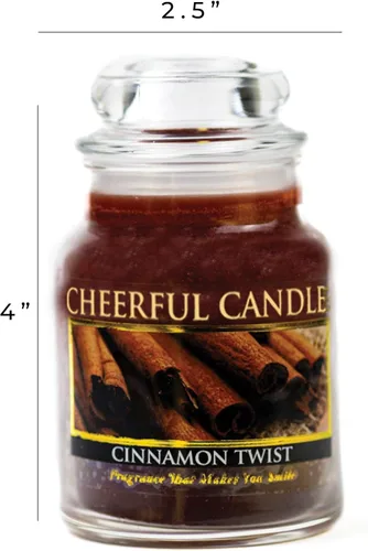 Miniatura 5 de A Cheerful Giver - Vela en tarro de vidrio perfumada con diseño de canela (6 onzas) con tapa y fragancia fiel a la vida, fabricada en Estados Unidos