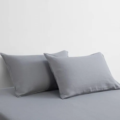Miniatura 16 de DAPU - Fundas de almohada de lino puro (1 par), tejido de lino natural francés 100% (Queen, blanco)