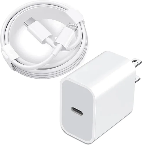 Cargador rápido para iPhone 14 13, cargador rápido para iPhone [certificado Apple MFi] Cable Lightning de 20 W, tipo C, cargador USB C, adaptador de
