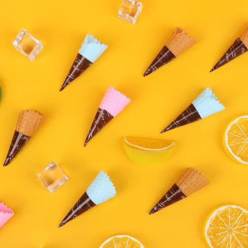 Miniatura 6 de 30 piezas de mini cono de helado artificial realista, adorable cono de helado de simulación, juego de comida, casa de muñecas, suministros