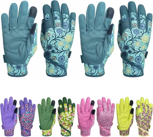 Miniatura 16 de Guantes de jardinería a prueba de espinas y resistentes a pinchazos con agarre, guante de jardín para mujer, regalos de cuero para trabajo en el 1