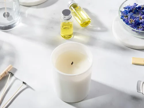 Miniatura 6 de Aroparc Paquete de 12 tarros de vela blancos de 10 onzas con tapas de bambú, recipientes para velas para hacer velas, recuerdos de boda y líneas