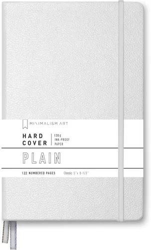 Miniatura 28 de Minimalism Art, diario de tapa dura premium, tamaño pequeño, clásico de 5" x 8.3", de 122 páginas numeradas, bolsillo con refuerzo, marcador