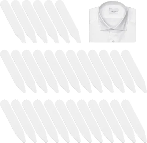 Styquenzer 30 piezas de estancias para cuello para camisas de vestir para hombre, inserciones de collares de plástico de 2.2 pulgadas, cuellos de