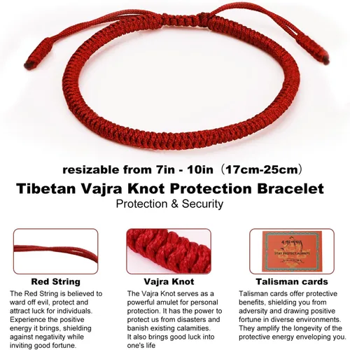 Miniatura 2 de Auténtica pulsera de nudo Dorje bendecida hecha a mano por monjes tibetanos con protección y talismán para mujeres y hombres