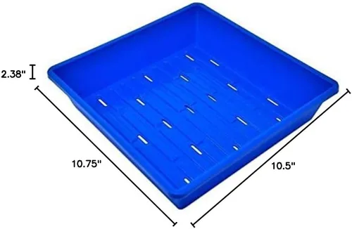 Miniatura 2 de Microgreen 1010 - Bandeja con orificios de drenaje, resistentes, planas, para cultivar plantas, sistemas hidropónicos de pasto de trigo, Azul