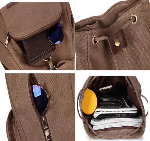 Miniatura 4 de go-done Mochila para mujer, Azul oscuro, Cordón, moda