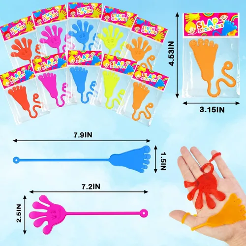 Miniatura 4 de Grandes Manos Pegajosas a Granel Suministros de Favores de Fiesta Regalos de Juguetes para Niños (100 PCS), Rellenos de Calcetín de Bolsa de Regalos