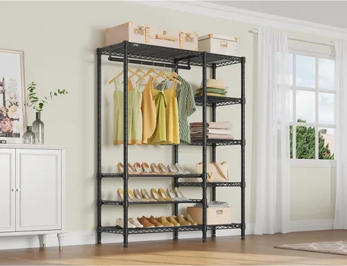 Miniatura 2 de VIPEK V7S Clothes Rack Heavy Duty Max Load 720lbs, Garment Rack with 7 Tiers Adjustable Shelves Portable Closet Metal Sturdy Wardrobe Storage System