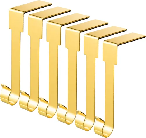 6 piezas de soportes para calcetines de Navidad, perchas metálicas para calcetines, ganchos colgantes de ornamento navideño, clips de guirnalda para