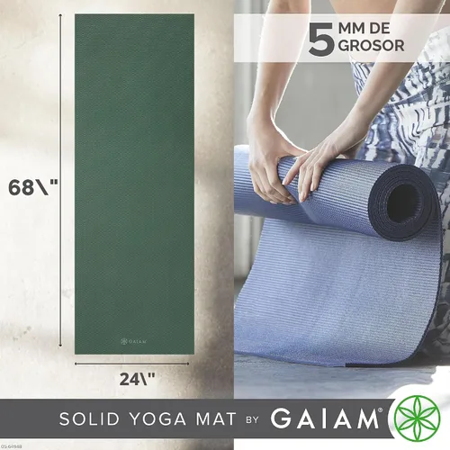 Miniatura 3 de Gaiam - Esterilla de yoga de calidad superior de 5mm, lisa, gruesa y antideslizante para todo tipo de ejercicios de yoga, pilates y gimnasia