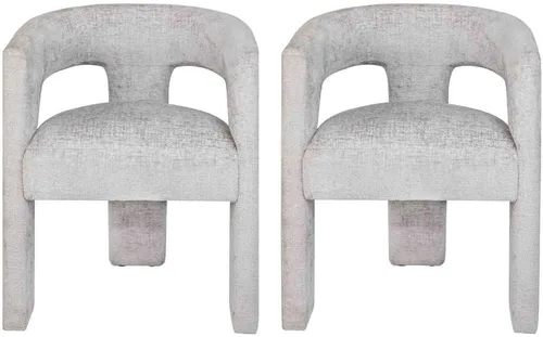 Miniatura 27 de Jofran Gwen - Silla decorativa tapizada de jacquard, moderna silla escultórica de felpa de lujo para comedor o sala de estar, sillas para sala