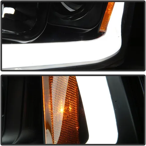 Miniatura 9 de ACANII - Para Dodge Charger NEGRO 2006-2010 Nuevos faros delanteros LED estilo tubo con proyector, lado del conductor y del pasajero