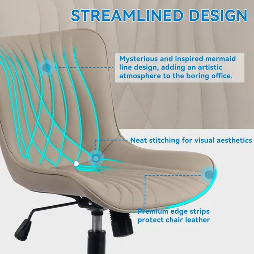 Miniatura 4 de YOUNIKE Silla de Oficina, Silla de Escritorio con Ruedas, Sillas de Tarea de Computadora para Oficina en Casa, Silla de Tocador Moderna Acolchada