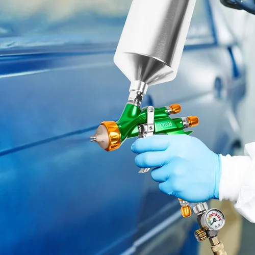 Miniatura 8 de BEETRO HVLP Pistola de pulverización de aire de alimentación por gravedad profesional, 11.024-12.598 in de ancho patrón de pulverización boquilla