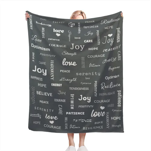 Miniatura 21 de Manta curativa, manta de regalo para mujeres y hombres, cálido regalo inspirador, manta de forro polar suave con energía positiva, comodidad, amor