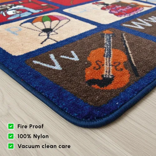 Miniatura 4 de SAFECASTLE ABC Picture Phonics - Alfombra educativa del alfabeto para niños, 7 pies 8 pulgadas x 10 pies 4 pulgadas, alfombra de aprendizaje
