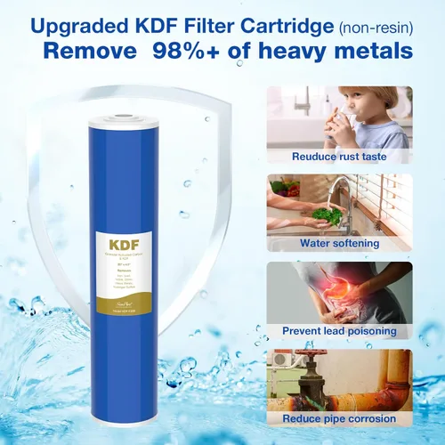 Miniatura 2 de SimPure Sistema de filtro de agua para toda la casa, prefiltración de agua transparente para el hogar de 3 etapas con sedimentos de carbono