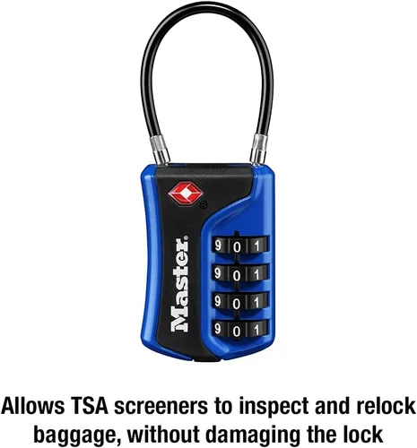 Miniatura 6 de Master Lock 4697D Establece tu propia combinación de candado de equipaje aprobado por la TSA, 1 paquete, los colores pueden variar