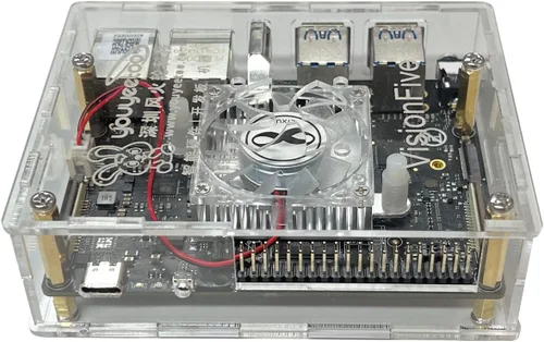 Miniatura 5 de WayPonDEV Funda acrílica para computadora VisionFive2 RISC-V Linux de una sola placa (con disipador de calor)