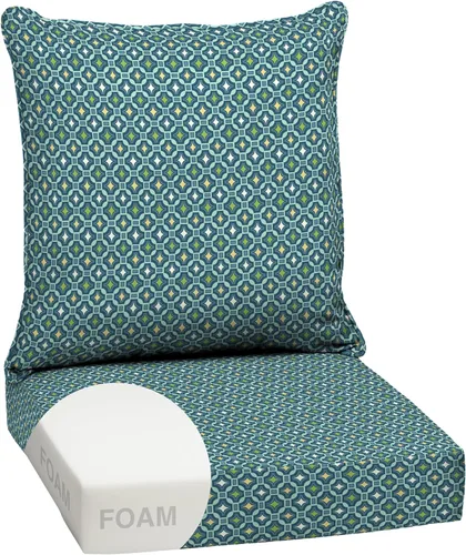 Miniatura 49 de Arden Outdoor Deep Seat Cushion Set, 24 x 24 pulgadas, Cojín para exteriores resistente al clima, a la lluvia y a la decoloración para silla, sofá