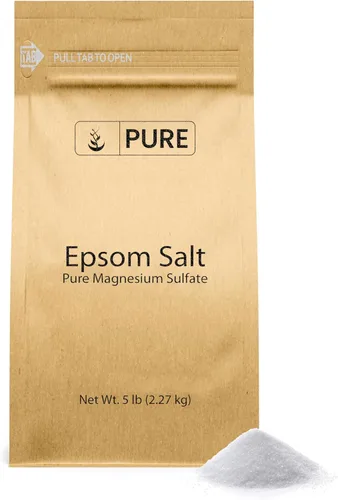 Pure Original Ingredients Sal de Epsom Sulfato de magnesio puro, grado alimenticio, solución de remojo (5 libras)