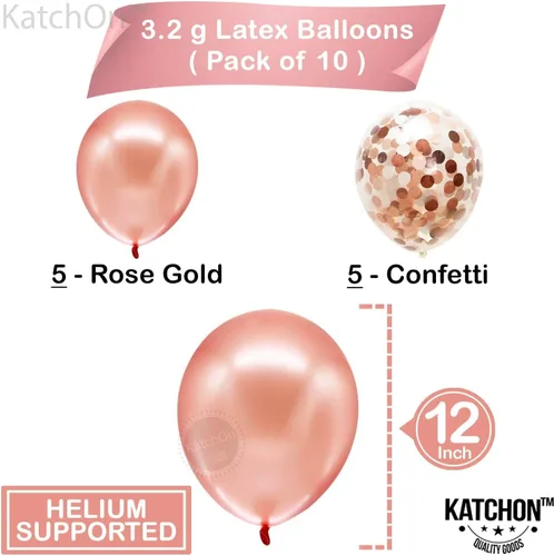 Miniatura 3 de KatchOn, Globos de oro rosa con el número 33, 40 pulgadas, decoraciones de cumpleaños número 33 para mujer, globo de cumpleaños 33 con globos