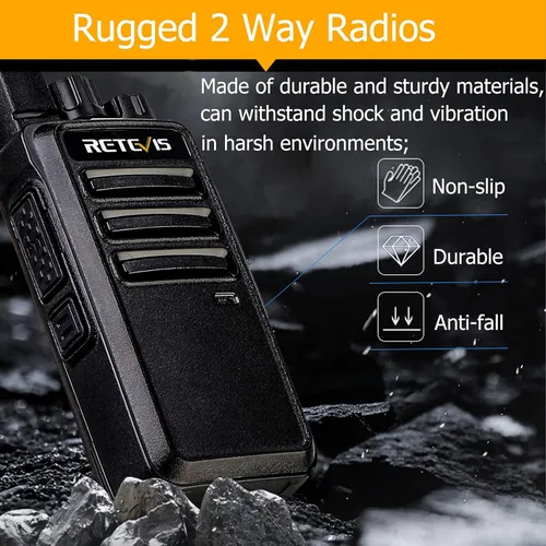 Miniatura 3 de Retevis Walkie Talkies RT68 para adultos, radios de 2 vías de largo alcance, manos libres, batería de 1200 mAh, walkie talkie portátil recargable