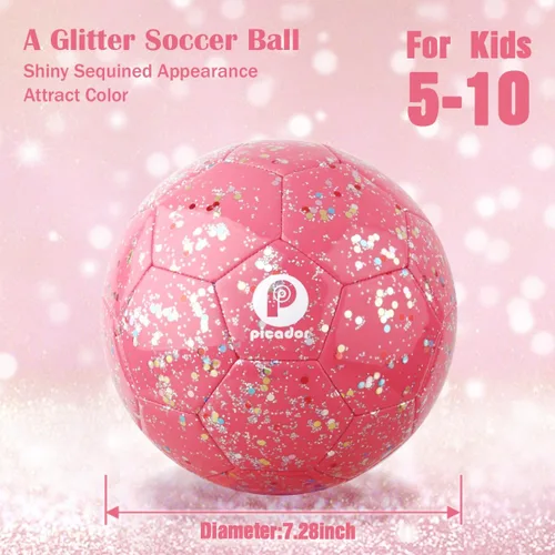 Miniatura 3 de Picador Size 3 Soccer Ball Pink Soccer Balls for Kids Ages 3-6 6-8 8-10 Boys Girls Sports Training & Outdoor Play with Pump Gift