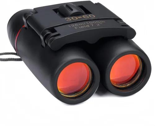 Mini binoculares portátiles de 30 x 60, lentes de campo plegables ligeros, binoculares de ángulo de visión amplio para adultos y niños, observación