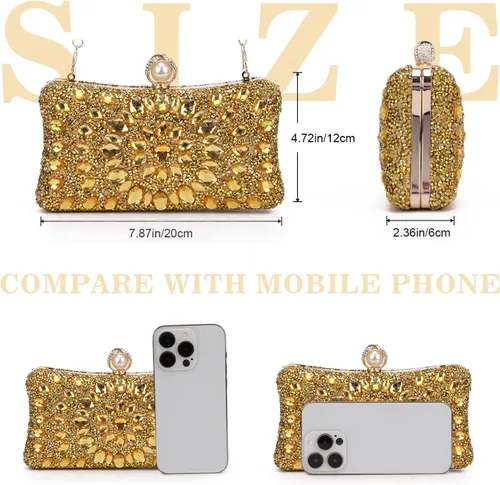 Miniatura 2 de SUKUTU Bolso de noche con diamantes de imitación para mujer, multicolor, con cristales deslumbrantes, para fiesta, novia, boda, cóctel, bolso