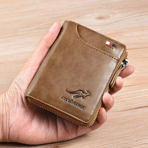 Miniatura 4 de Reshline - Cartera de bloqueo RFID para hombre Caqui Vintage