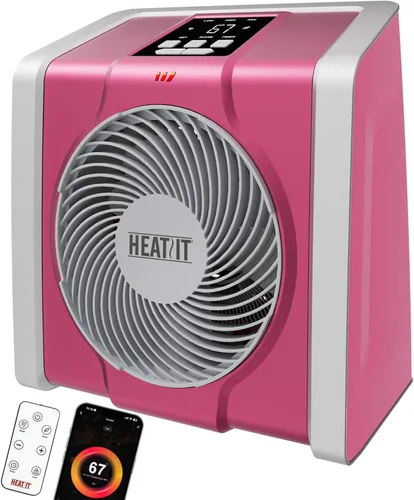 Miniatura 15 de HEATIT Calentador de espacio para interiores, pantalla digital con termostato, temporizador de 1-12 horas, modo de ventilador, 1500 W/750 W, Blanco