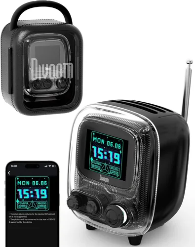 Divoom Tiivoo-2 - Altavoz Bluetooth portátil con radio FM, arte de píxeles retro, mini, lindo, inalámbrico, decoración vintage adecuada para fiesta,