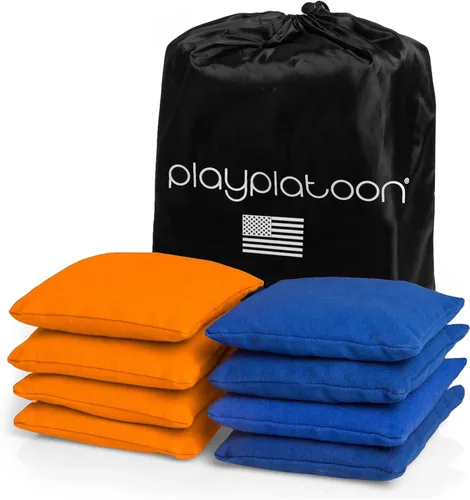 Miniatura 24 de Bolsas de cornhole de tela de pato resistentes a la intemperie premium de Play Platoon - Juego de 8 bolsas de frijoles para juego de Corn Hole