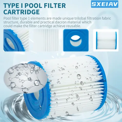 Miniatura 5 de Cartucho de filtro de piscina tipo I, cartucho de filtros de repuesto para 58093, para bomba de filtro RX330 de filtro de piscina, para bombas