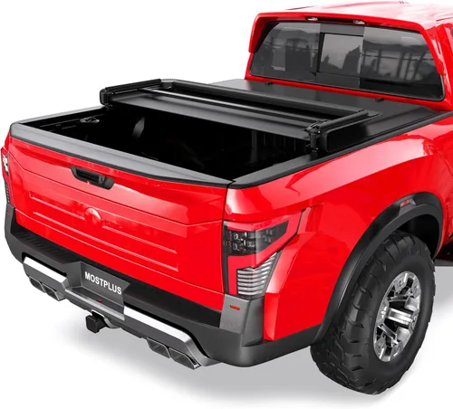 MOSTPLUS Cubierta Tonneau plegable suave de 5 pies para caja de camioneta compatible con Nissan Frontier 2005-2025 2026 Fleetside/Suzuki Equator