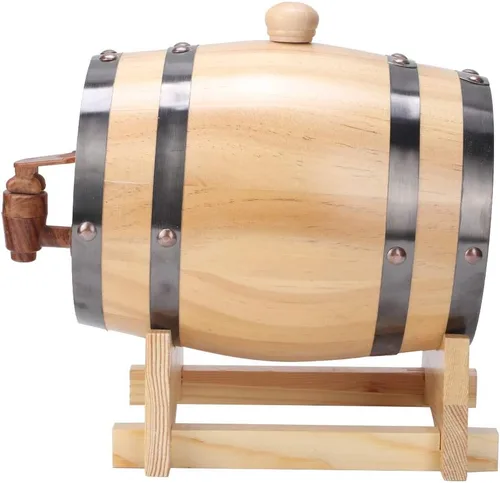 Miniatura 3 de Mini barril de vino de madera de pino para el hogar, equipo de elaboración de cerveza de madera para tequila, whisky, ron envejecimiento