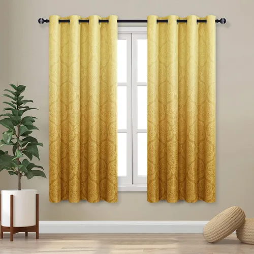 Miniatura 100 de DWCN - Cortinas blackout para dormitorio, diseño de damasco con aislamiento térmico y ojales, para sala de estar, juego de 2 paneles de cortina Gris