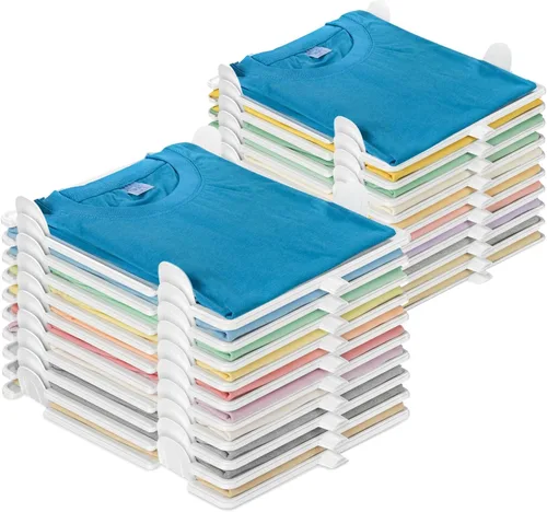 Miniatura 8 de Accenter Organizador de Camisetas para Almacenamiento de Ropa, Organizador de Armario Apilable con Fácil Acceso, Tabla para Doblar Camisas