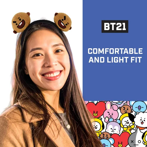 Miniatura 32 de Concept One BT21 LINE FRIENDS - Diadema bordada de felpa 3D para mujer, Chimmy