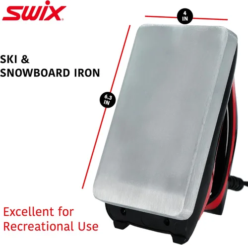 Miniatura 3 de Swix Cera universal, temperatura ajustable de 110 V, rojo, placa base grande Ski-and-snowboard-wax