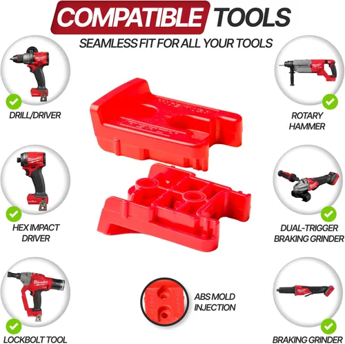 Miniatura 5 de Paquete de 3 portaherramientas para herramientas inalámbricas Milwaukee M18/18v – Organizador de herramientas de ajuste a presión para soporte
