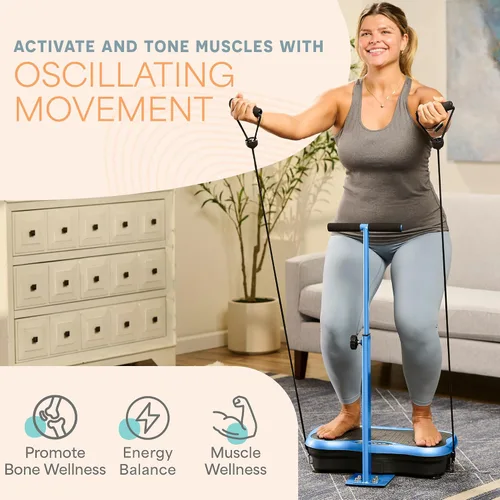 Miniatura 6 de Lifepro TrimLite Vibration Plate with Handle — Vibration Plate Exercise Machine with 99 Speed Levels, Bluetooth & Magnetic Acupoints — Whole Body
