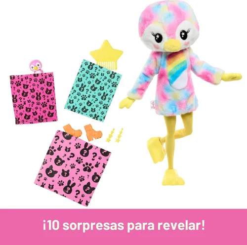 Miniatura 3 de Muñeca y Accesorios Barbie Cutie Reveal, Serie Color Dream, Disfraz de Pingüino Tie-Dye y 10 Sorpresas Incluyendo Cambio